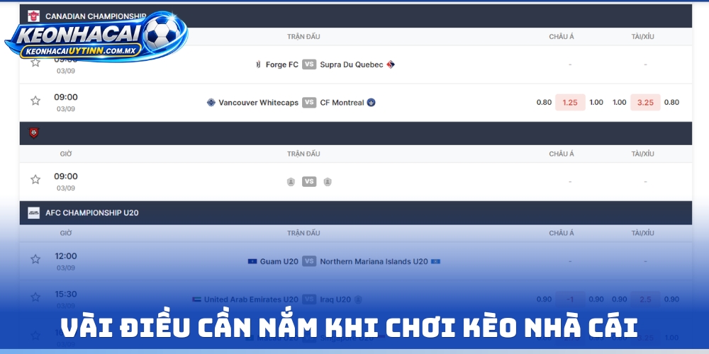 Vài điều cần nắm khi chơi kèo nhà cái